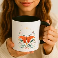 Vintage Boho Garden Moon Moth Mug