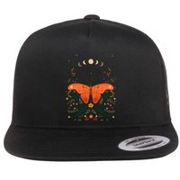 Vintage Boho Garden Moon Moth Flatbill Hat