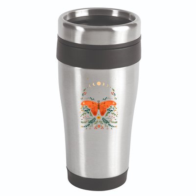 Vintage Boho Garden Moon Moth 16oz Travel Tumbler