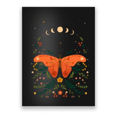 Vintage Boho Garden Moon Moth Poster