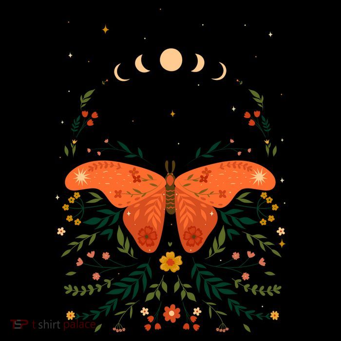 Vintage Boho Garden Moon Moth Baby Bodysuit
