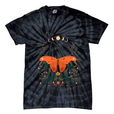 Vintage Boho Garden Moon Moth Tie-Dye T-Shirt