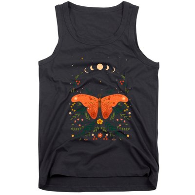 Vintage Boho Garden Moon Moth Tank Top