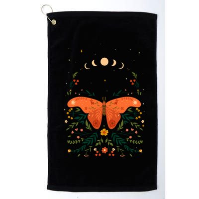 Vintage Boho Garden Moon Moth Golf Towel