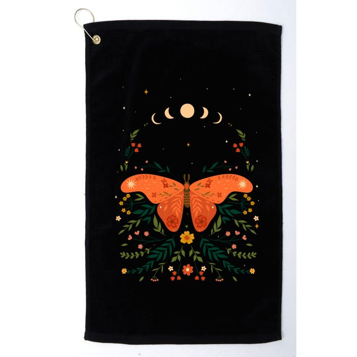 Vintage Boho Garden Moon Moth Golf Towel