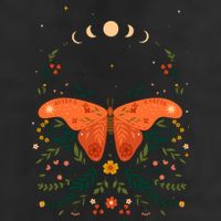 Vintage Boho Garden Moon Moth Golf Towel