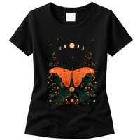 Vintage Boho Garden Moon Moth Womens T-Shirt