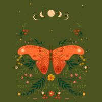 Vintage Boho Garden Moon Moth Backpack