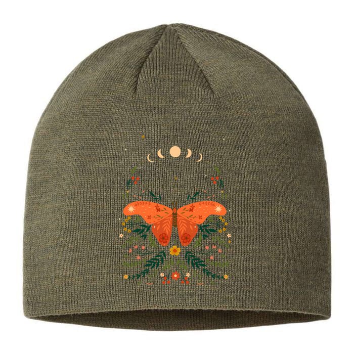 Vintage Boho Garden Moon Moth Sustainable Beanie