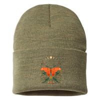 Vintage Boho Garden Moon Moth Sustainable Knit Beanie