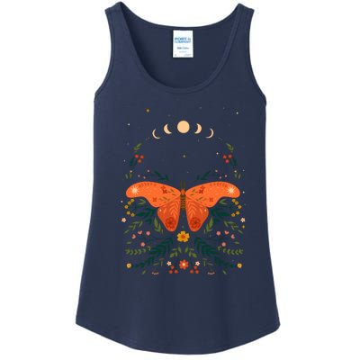 Vintage Boho Garden Moon Moth Ladies Essential Tank