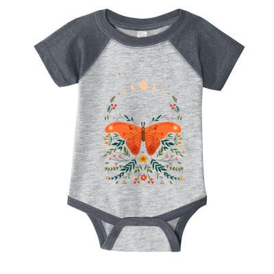 Vintage Boho Garden Moon Moth Infant Baby Jersey Bodysuit