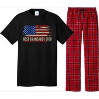 Vintage Best Grandaddy Ever American Flag FatherS Day Gift Pajama Set