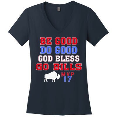 Vintage Be Good Do Good God Bless Go Bill Women's V-Neck T-Shirt