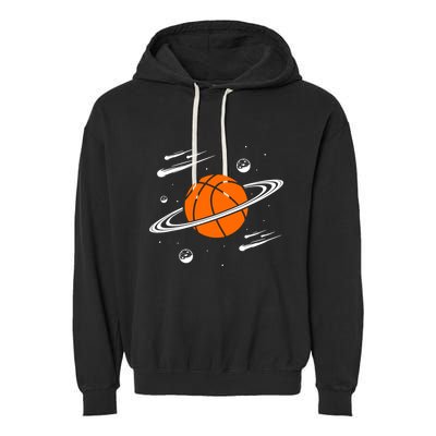 Vintage Basketball Graphic Design Cool Basketball Garment-Dyed Fleece Hoodie