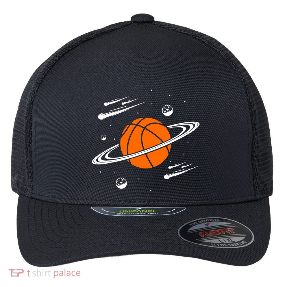 Vintage Basketball Graphic Design Cool Basketball Flexfit Unipanel Trucker Cap