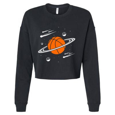 Vintage Basketball Graphic Design Cool Basketball Cropped Pullover Crew