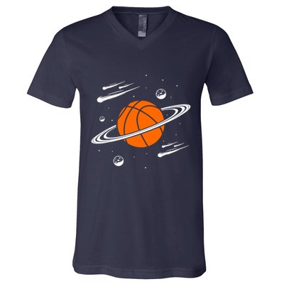Vintage Basketball Graphic Design Cool Basketball V-Neck T-Shirt