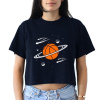 Vintage Basketball Graphic Design Cool Basketball Crop Top
