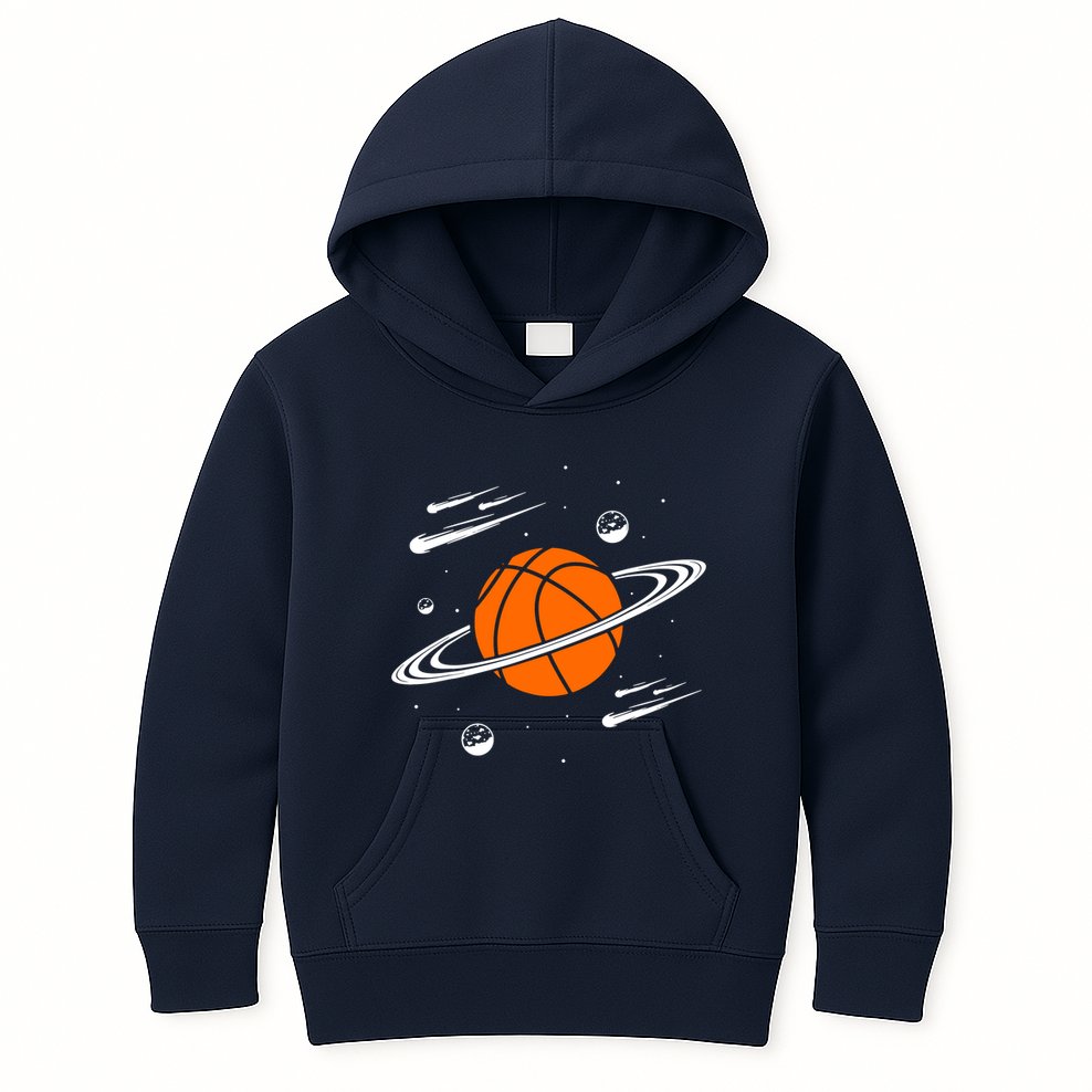 Vintage Basketball Graphic Design Cool Basketball Kids Hoodie
