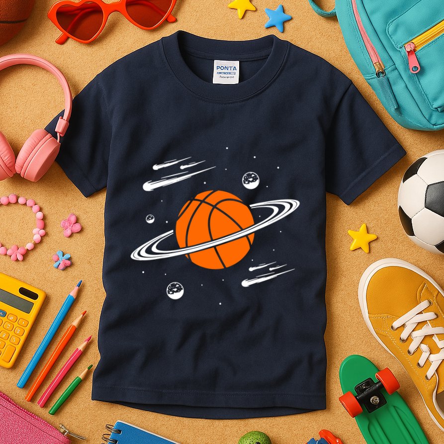 Vintage Basketball Graphic Design Cool Basketball Kids T-Shirt