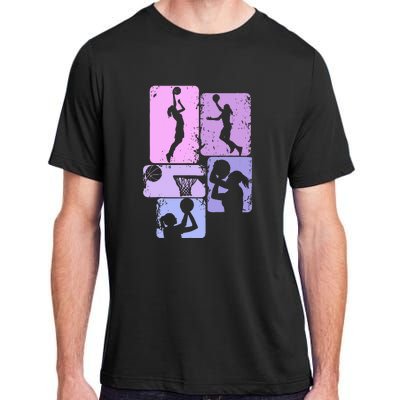 Vintage Basketball Girl Women Adult ChromaSoft Performance T-Shirt