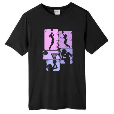 Vintage Basketball Girl Women Tall Fusion ChromaSoft Performance T-Shirt