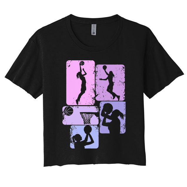 Vintage Basketball Girl Women Crop Top