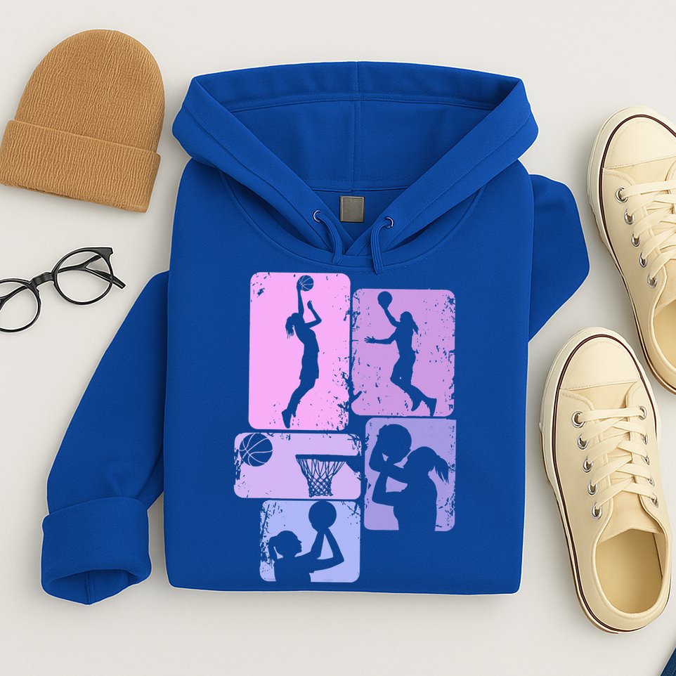 Vintage Basketball Girl Women Hoodie