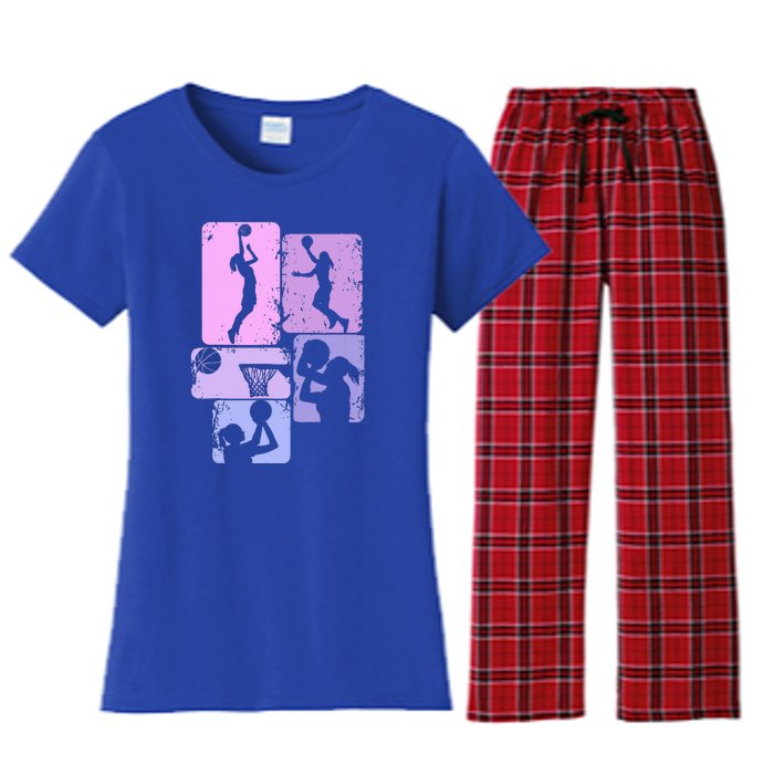 Vintage Basketball Girl Women Women's Flannel Pajama Set