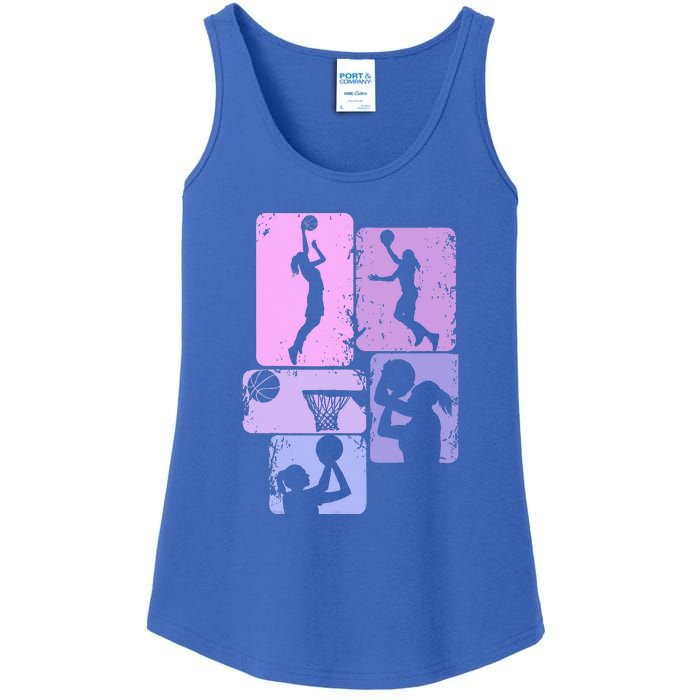 Vintage Basketball Girl Women Ladies Essential Tank