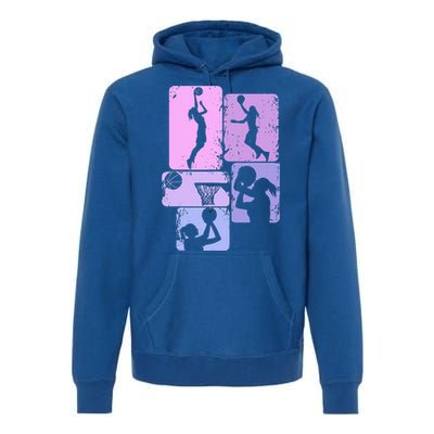 Vintage Basketball Girl Women Premium Hoodie