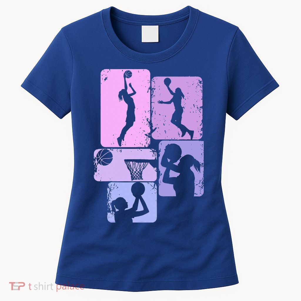 Vintage Basketball Girl Women Womens T-Shirt