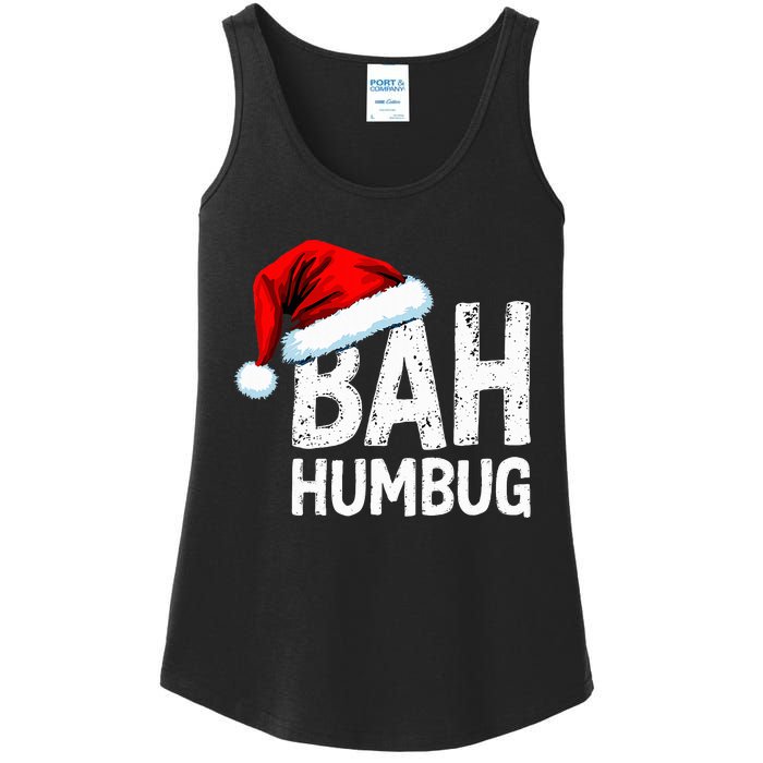 Vintage Bah Humbug Christmas Santa Funny Xmas Party Ladies Essential Tank