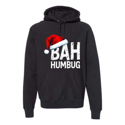 Vintage Bah Humbug Christmas Santa Funny Xmas Party Premium Hoodie