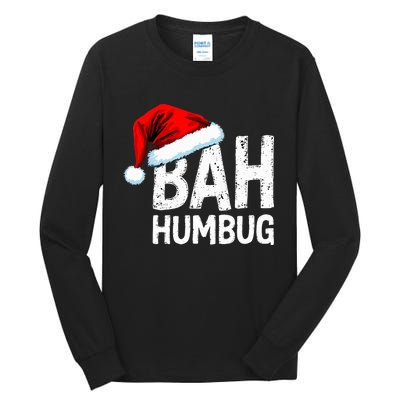 Vintage Bah Humbug Christmas Santa Funny Xmas Party Tall Long Sleeve T-Shirt