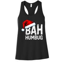 Vintage Bah Humbug Christmas Santa Funny Xmas Party Women's Racerback Tank