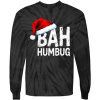 Vintage Bah Humbug Christmas Santa Funny Xmas Party Tie-Dye Long Sleeve Shirt