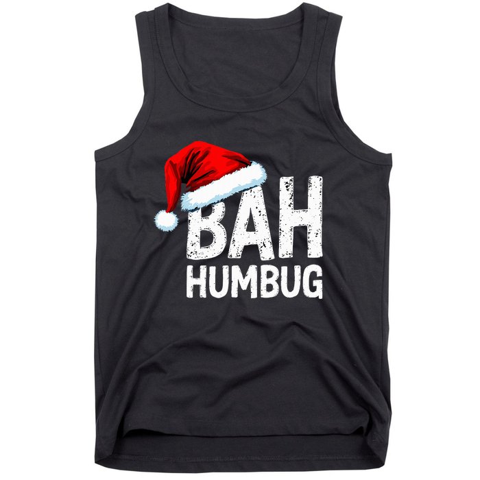 Vintage Bah Humbug Christmas Santa Funny Xmas Party Tank Top