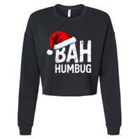 Vintage Bah Humbug Christmas Santa Funny Xmas Party Cropped Pullover Crew