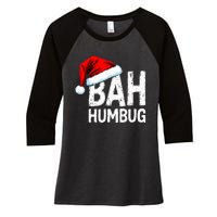 Vintage Bah Humbug Christmas Santa Funny Xmas Party Women's Tri-Blend 3/4-Sleeve Raglan Shirt