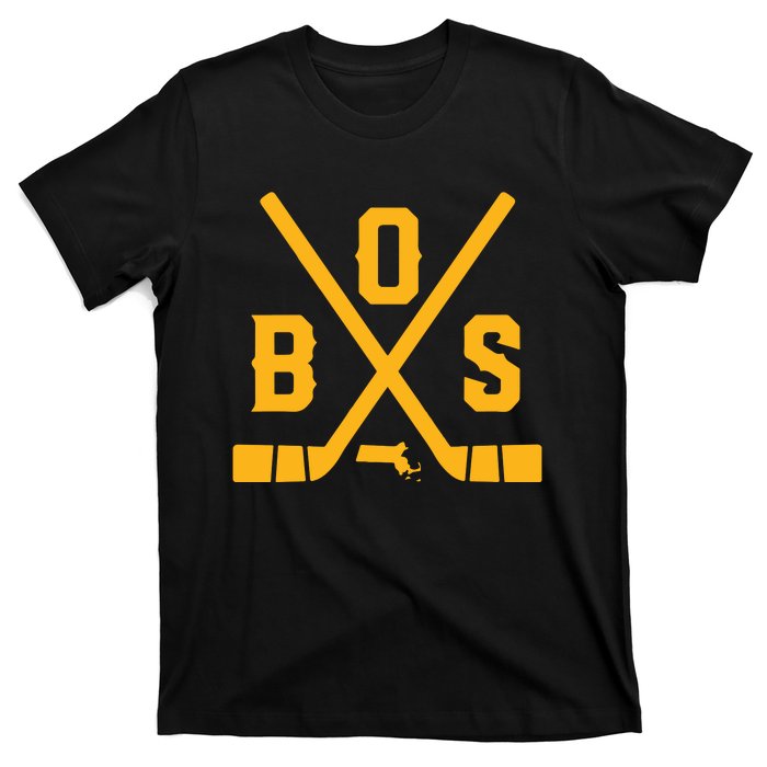 Vintage Boston Hockey Sticks State Outline T-Shirt