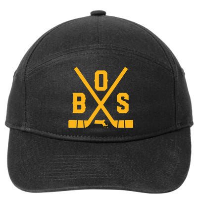 Vintage Boston Hockey Sticks State Outline 7-Panel Snapback Hat