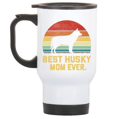 Vintage Best Husky Mom Ever Gift Stainless Steel Travel Mug