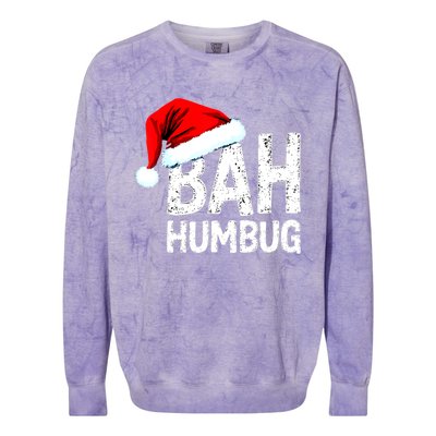 Vintage Bah Humbug Christmas Santa Funny Xmas Party Colorblast Crewneck Sweatshirt