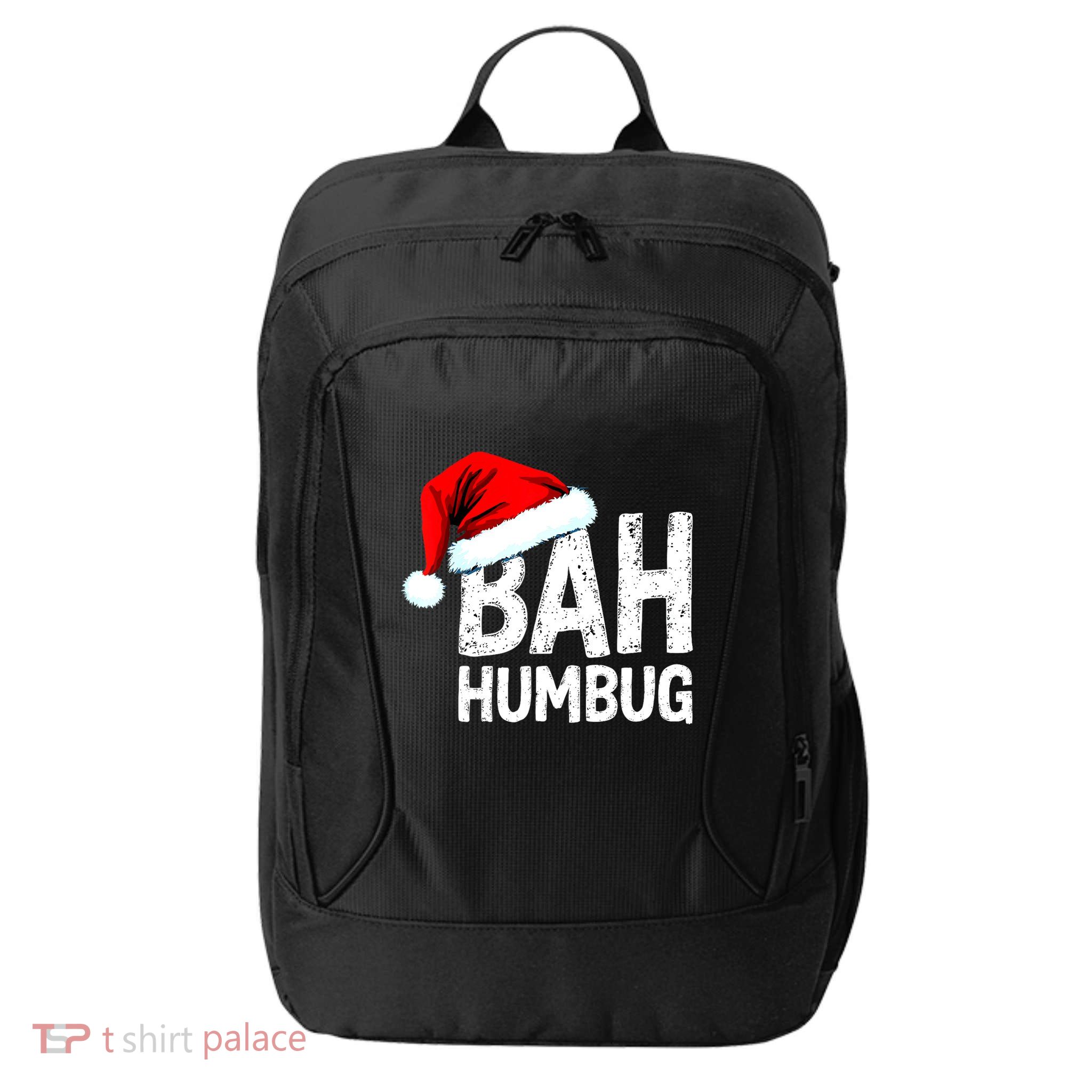 Vintage Bah Humbug Christmas Santa Funny Xmas Party City Backpack