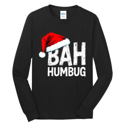 Vintage Bah Humbug Christmas Santa Funny Xmas Party Tall Long Sleeve T-Shirt