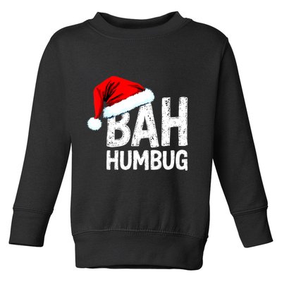 Vintage Bah Humbug Christmas Santa Funny Xmas Party Toddler Sweatshirt