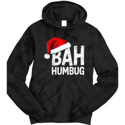 Vintage Bah Humbug Christmas Santa Funny Xmas Party Tie Dye Hoodie