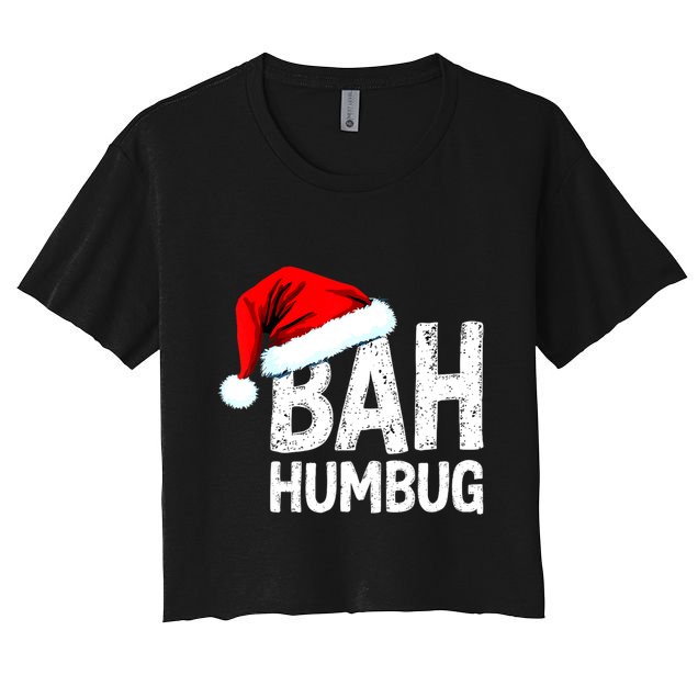 Vintage Bah Humbug Christmas Santa Funny Xmas Party Crop Top